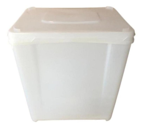 Pote para alimentos Nastripack Pote retangular 10l com tampa industrial tampa - 1 und 10L branco