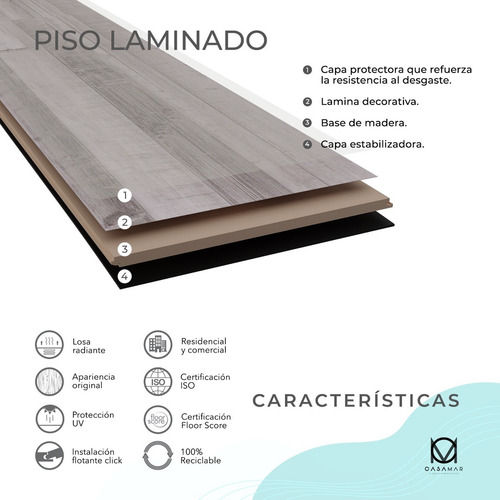 Piso Flotante 8mm Ac4 Caja 3,12m2 Mountain Oak2