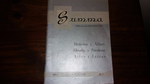 Revista Summa Medicina Y Afines, Filosf.artesy Letras 1949 !