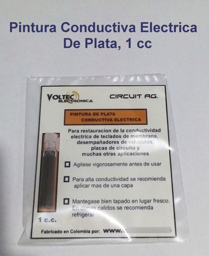 Pintura De Plata Alta Conductividad Electrica. 1 Cc