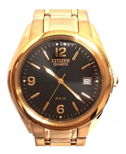 Imagen 2 de 8 de Reloj Citizen Bk2302 Acero Dorado Wr50 Agente Oficial