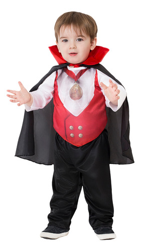 Disfraz Dracula Niño Halloween Vampiro Terror Brujas Bebe C