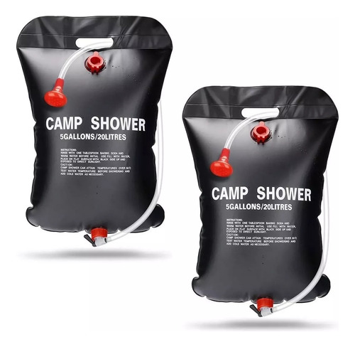 Pack X2 Ducha Solar Portatil Camping Ducha Outdoor Acampar  