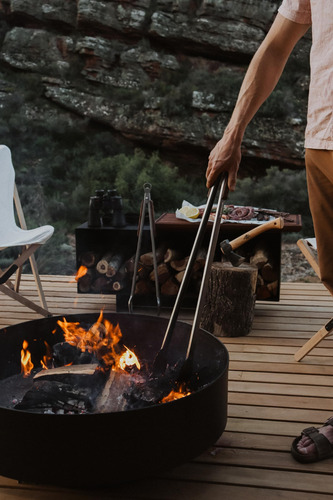 Pinzas Bbq 81 Cm 32 In Acero Inoxidable Mango Madera Premium Acero Inoxidable