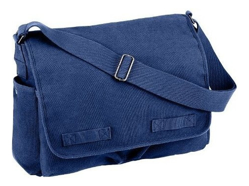 Rothco De Época De Lona Lavada Bolsa De Mensajero, Azul