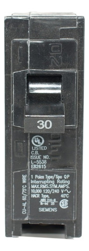 Q130 Siemens Interruptor Termomagnetico Qp 1x30amp