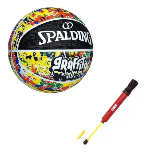 Pelota Basquet Spalding N° 7 Graffiti +inflador Drb! 6 Cuo