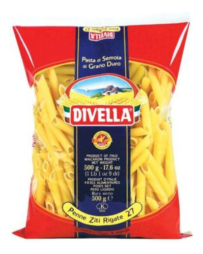 Imagem 1 de 2 de Macarrão Italiano Divella Penne 500g