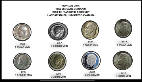 Monedas Dime De 1967 Al 2017