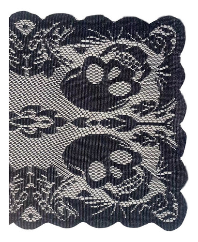 Zy Mantel Individual Calavera Estilo Halloween Encaje Negro