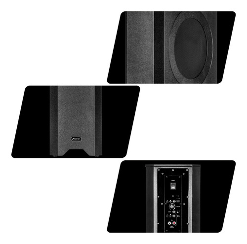Caixa De Som Subwoofer Ativo Frahm Slim 8 Polegadas Preto