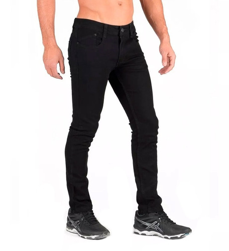 Pantalón Negro Caballero Skinny Slim Bolsa Seccionada