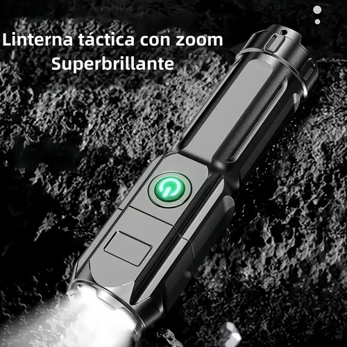 Lámpara Tactica Super Potente Led Zoom Linterna Recargable