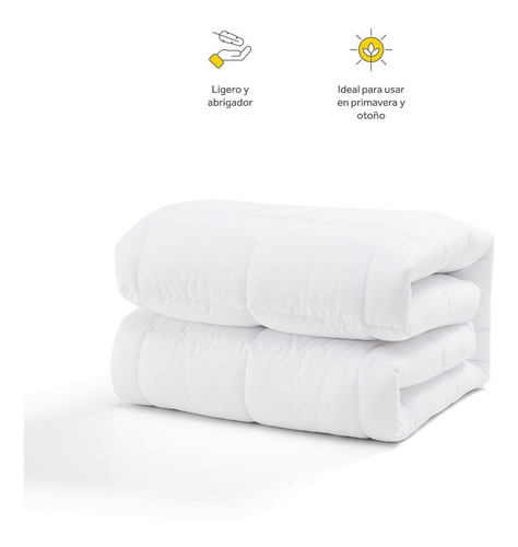 Nooz Edredón - Duvet Essential Microfibra Otoño, Individual Color Blanco Diseño de la tela Geométrico
