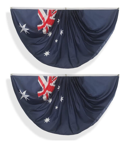 Banderines Plisados ??con Bandera De Abanico Australiana De 
