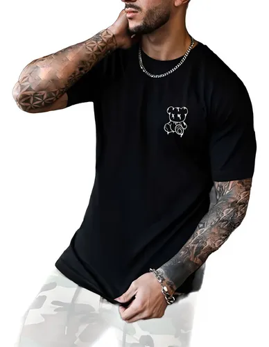 Remeras negras hombre estampadas hotsell