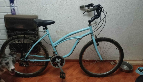 Bicicleta De Mujer 26 , 4 Velocidades Celeste 21 " (Usado)