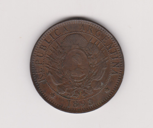 Moneda Argentina 2 Ctvs Año 1893 Sin Circular