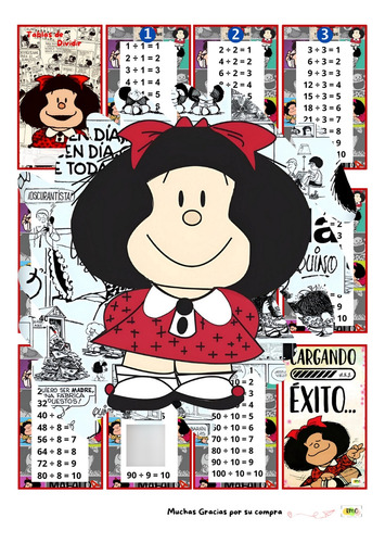 Kit Imprimible Tabla De Dividir Mafalda Editable