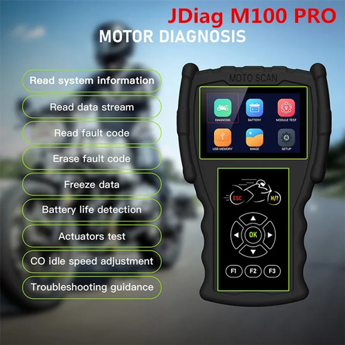 Scanner De Teste Diagnóstico Código Obd2 Motocicleta M100pro