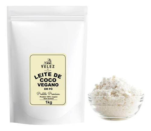 Leite De Coco Em Pó Vegano Sem Lactose Premium Velez 1kg