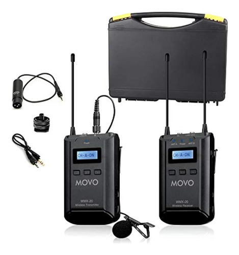Movo Wmx-20 Sistema De Microfono Lavalier Inalambrico Uhf De