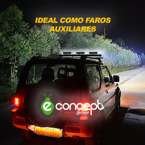 Barra Led Auxiliar 50w Con Efecto Policial X 2 + Luz Blanco