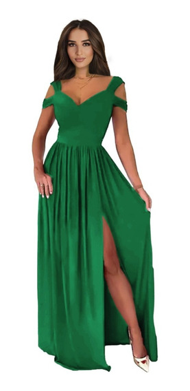 Sintético 119+ Vestido verde bandera largo Sintético 119+ Vestido verde bandera largo