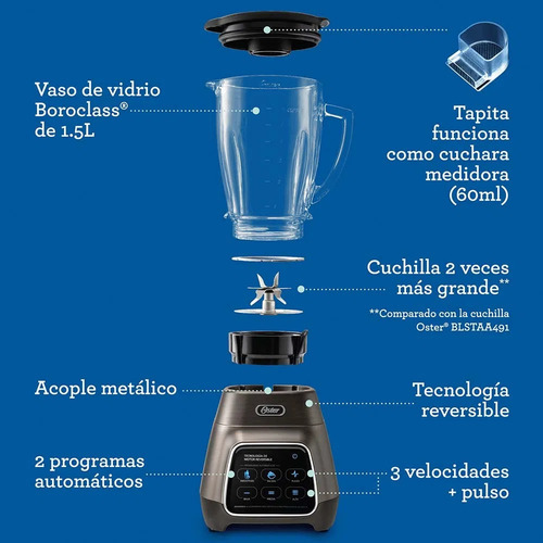 Licuadora Oster Con Vaso Blend-n-go Blstpyg1312xbg