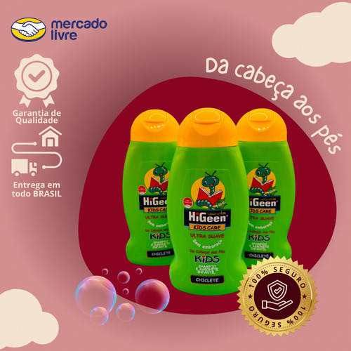 Kit Higeen De Shampoo Infantil 3 Fragancias Pura Diversão