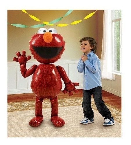 Elmo Globo Caminante Awk Metalico Decoración Plaza Sesamo Pz