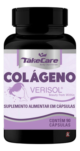 Colágeno Verisol Vitaminas E Minerais 90 Capsulas Take Care