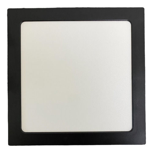Kit 2 Plafon Quadrado Embutir 12w Preto Branco Frio 6500k