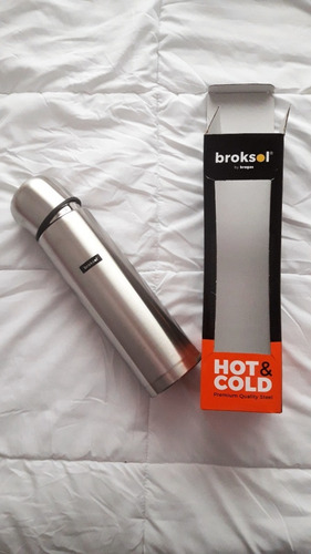 Imagen 8 de 10 de Termo 1l Brogas Broksol Camping Frío Calor 24hrs Acero