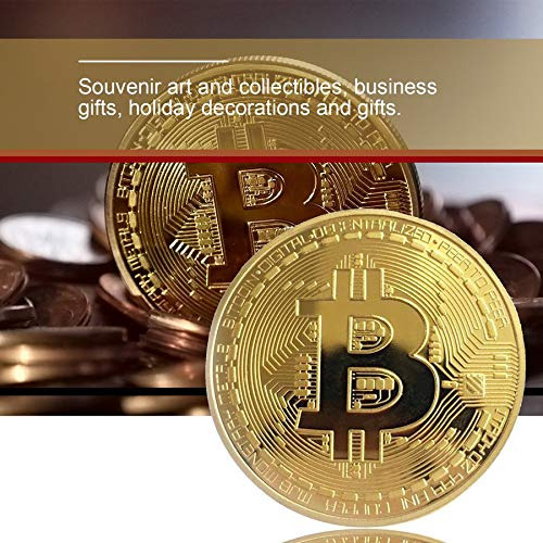 Moneda De Bitcoin Dorada/plateada, Bronce, Física, Bitcoins, Coleccionable, Colección De Arte, Colección De Arte, Decoración Navideña Física,