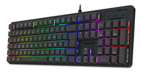 Teclado Membrana Gamer Redragon Netherbane Rainbow K521-r