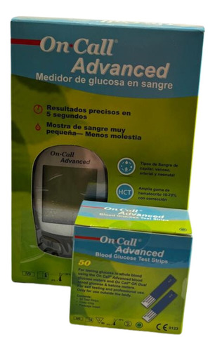 Glucometro On Call Advanced + 50 Cintas 