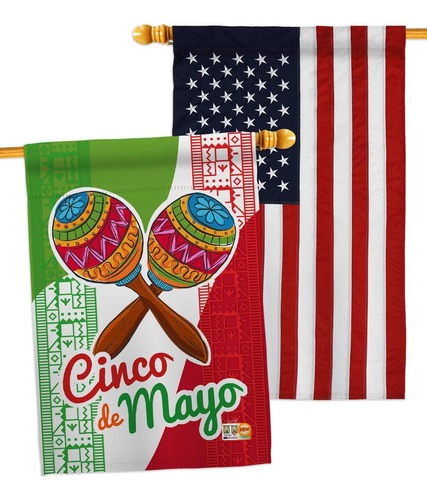 Banderas Breeze Decor Maracas Para Casa Del Cinco De Mayo, P