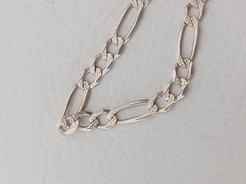 Pulsera Plata 925 Figaro Eslabones 3 Y 1, 8.1 G Plateado (Usado)