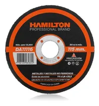 Comprar Disco Corte Abrasivo Hamilton 115x1,6mm Hierro Acero X 50uni