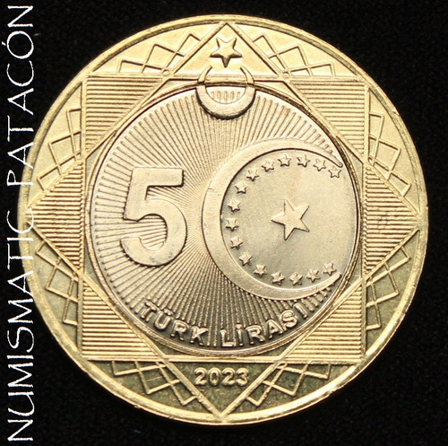 Moneda Turquia 5 Liras Turcas 2023 - Sin Circular