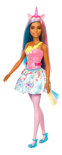 Barbie Dreamtopia - Muñeca De Unicornio (cabello Azul Y Rosa