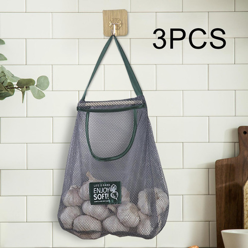 3 Uds. Bolsa De Malla De Almacenamiento Reutilizable Para D