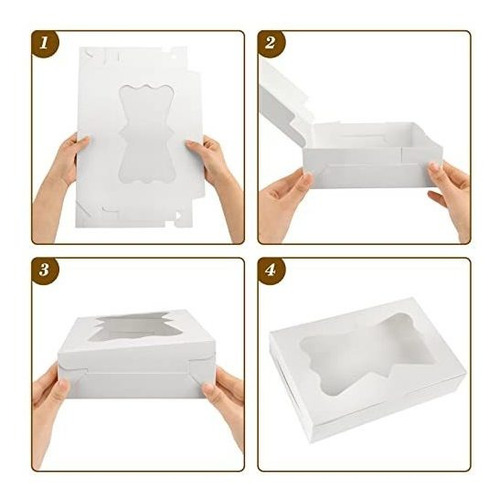 Cajas De Carton Color Blanco Para Pan 48 Piezas Con Ventana