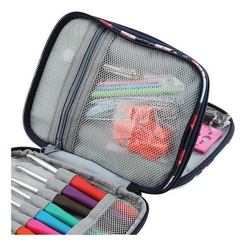 110pcs Kit De Ganchos De Crochet Con Funda Ergonómica