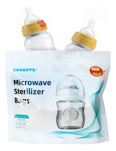 Ecoopts 12 Bolsas Esterilizadoras De Vapor Para Microondas,.