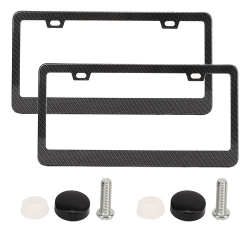 Porta Placas De Universal Estilo Fibra De Carbono 1par