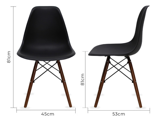 Mesa Cristal 120x70 Mob-t5 Nogal 4 Sillas Jm-1618 Oslo Negro
