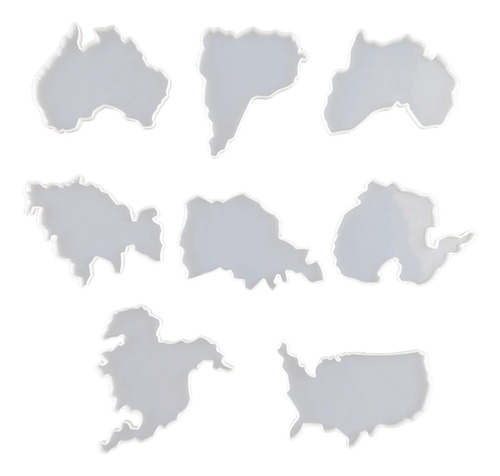 8 Posavasos De Mapa Intercontinental, Fundición De Resina,