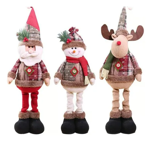 comprar 3 Patilargos Papa Noel,muñeco De Nieve Y Renos